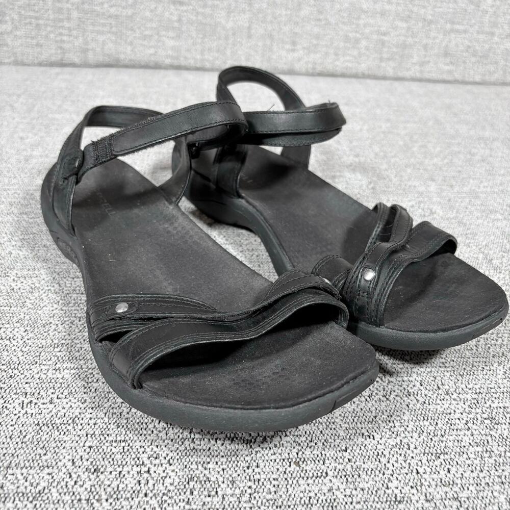 Merrell Women's  Sandal Size 10 Sporty Strappy Black Leather Outdoor Comfy
